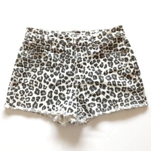Good American Snow Leopard The Cutoff Shorts
